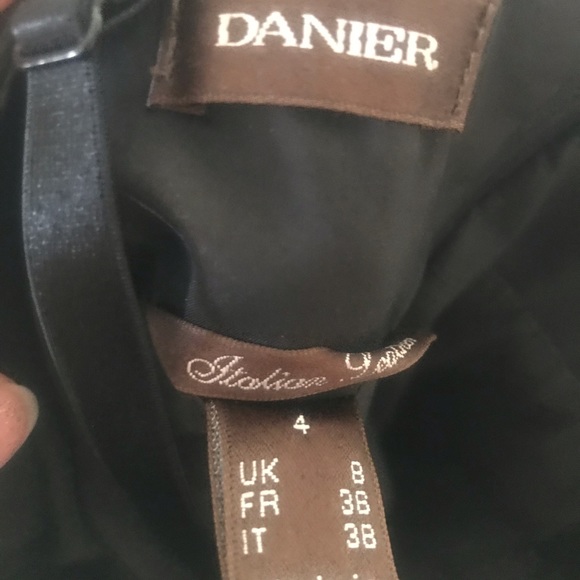 Darnier body con dress with leather and lace sz 4 as new - Picture 3 of 7